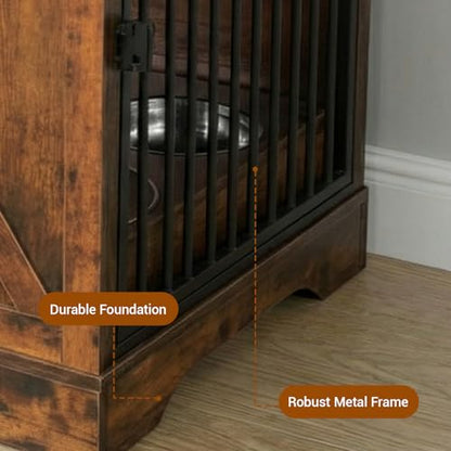 43.3 Inch Dog Crate Furniture with Storage, view 7