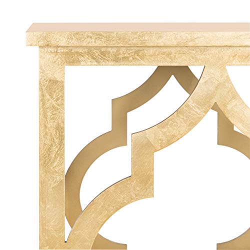 SAFAVIEH Home Collection – Milo Gold Leaf Trellis End Table, Quatrefoil Open Frame Accent Table, Fully Assembled (AMH1508B)