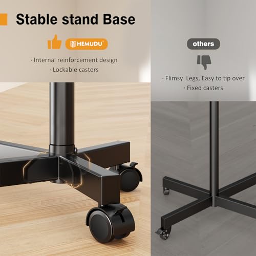 Mobile TV Stand for 23-60 Inch LCD LED Flat/Curved Screen TVs, TV Cart Holds up to 77Lbs, Rolling TV Stand with Tilt and Height Adjustable, Pole TV Floor Stand with Wheels Max VESA 400x400mm