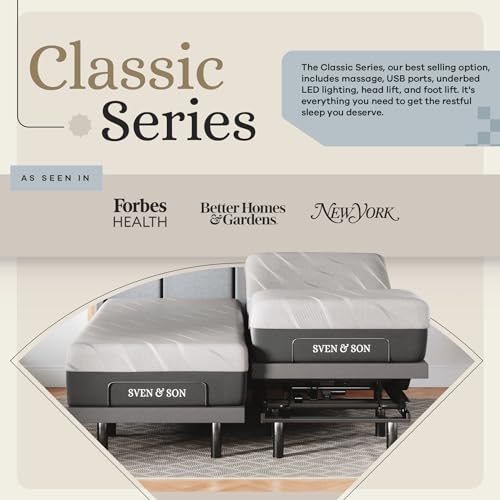 Classic Adjustable Bed Base with Gel Memory Foam, USB Lights, Zero Gravity, view 3