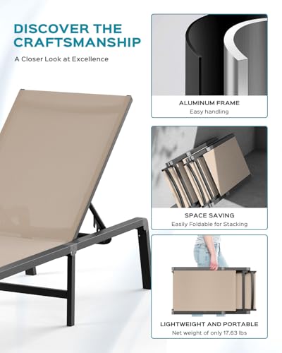 Aluminum Chaise Lounge Ourdoor, view 6