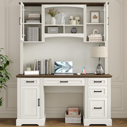 Farmhouse 76" Height Executive Desk with Hutch, view 4