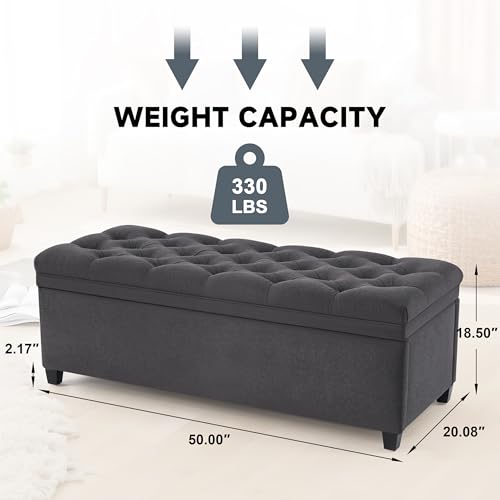 Mangodan Storage Ottoman Bench, Tufted Ottoman with Storage for Living Room, Large Modern Entryway Benchs