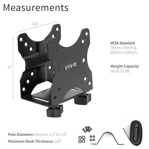 Black Thin Client Mini PC Mount Bracket, MOUNT-PC05C, view 3