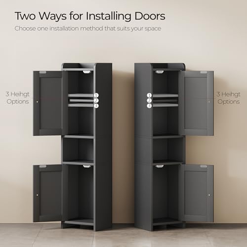 Bathroom Cabinet with 2 Doors, 7.3 x 9.8 x 40.4 Inches, view 5