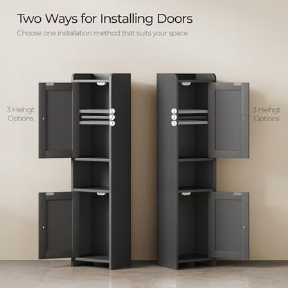 Bathroom Cabinet with 2 Doors, 7.3 x 9.8 x 40.4 Inches, view 5