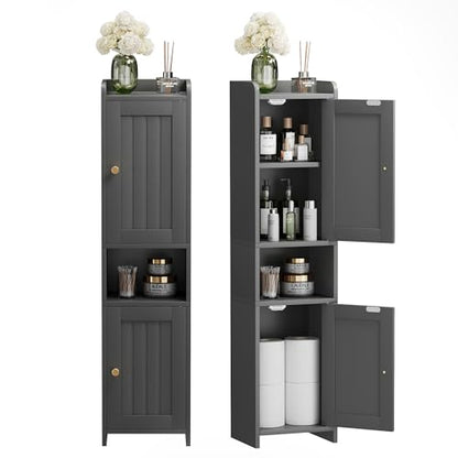 Bathroom Cabinet with 2 Doors, 7.3 x 9.8 x 40.4 Inches, view 2