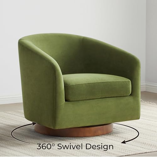 CHITA Swivel Accent Chair, FSC Wood Frame, Fully Assembled, Forest Green