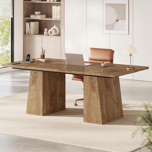 63 in Executive Desk with Power Outlets, view 5