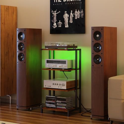 X-cosrack 16.5" Small 4-Tier AV Media Stand with Power Strips, view 2