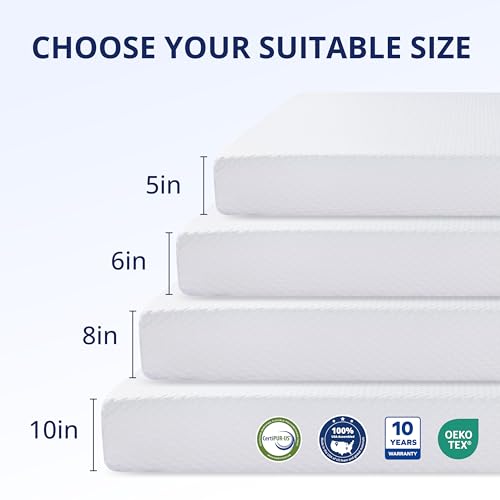 6 Inch Twin Mattress for Kids,Cooling Green Tea Gel Memory Foam, view 3