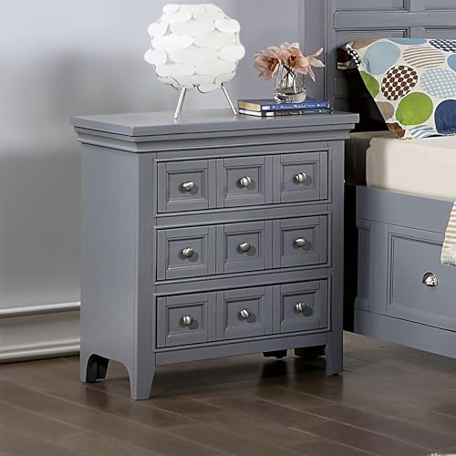 Furniture of America Ender Wood Gray Nightstand with USB and Care Kit