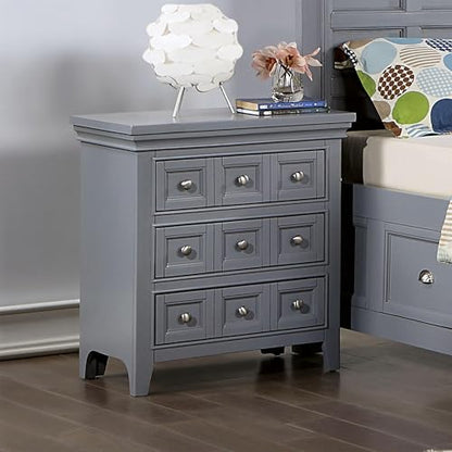 Furniture of America Ender Wood Gray Nightstand with USB and Care Kit