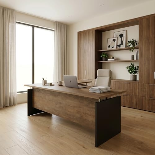 63" Modern L Shaped Executive Desk with Lockable Drawer, view 8