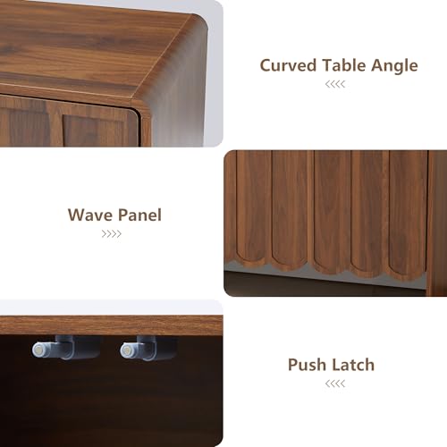 Sideboard Buffet Cabinet, Accent Storage Cabinets with 4 Doors, view 5