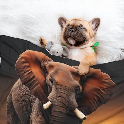 Elephant Sunset in Kenya Print Pet Blanket, view 4