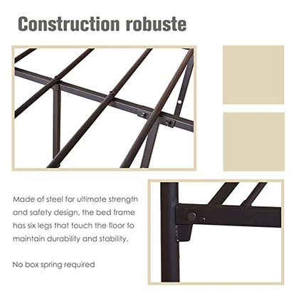 Queen Size Metal Canopy Bed Frame, Black, view 6