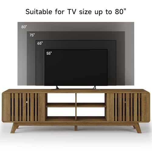 70" TV Stand for TV Up to 85", Mid-Century Modern Television Stand, view 6
