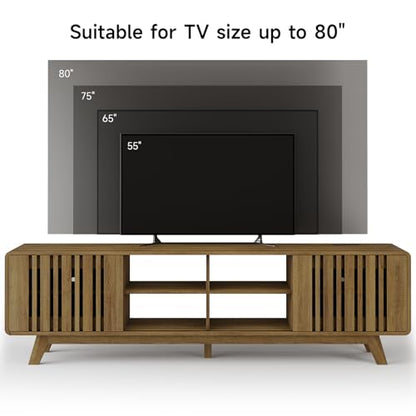 70" TV Stand for TV Up to 85", Mid-Century Modern Television Stand, view 6