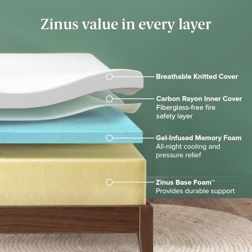 Zinus 5 Inch Twin Cooling Essential Memory Foam Mattress, Medium Feel, view 5