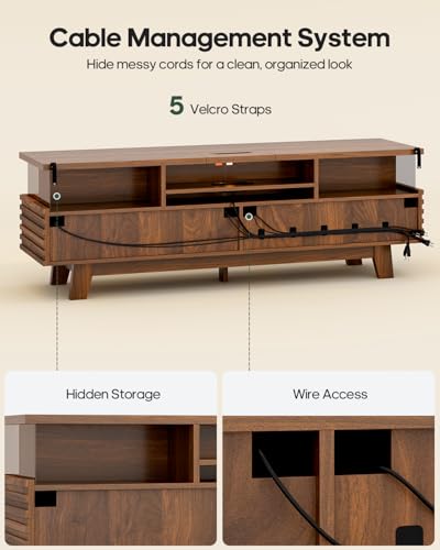 TV Stand for Living Room with Cable Management, Hidden Power Station, view 7