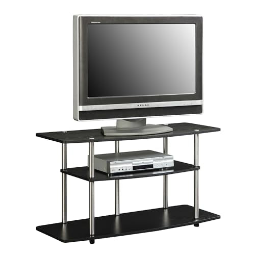 Designs2Go No Tools 46 inch 3 Tier Wide TV Stand, Black