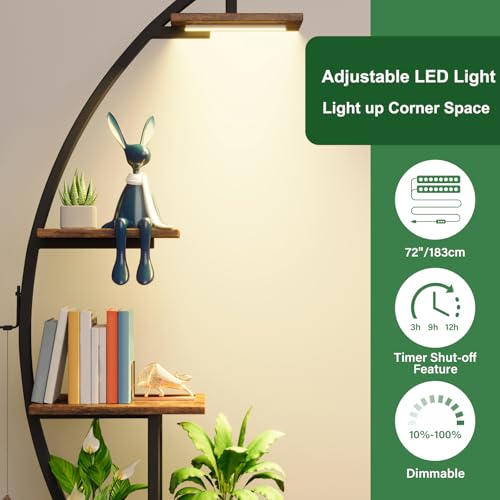 Tall Bookshelf with Lights, 2 Pack Ladder Bookcase, view 5
