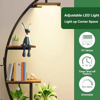 Tall Bookshelf with Lights, 2 Pack Ladder Bookcase, view 5