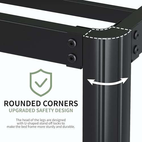 10 Inch King Bed Frame with Rounded Corner Legs, view 5