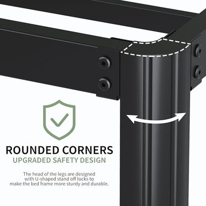 10 Inch King Bed Frame with Rounded Corner Legs, view 5