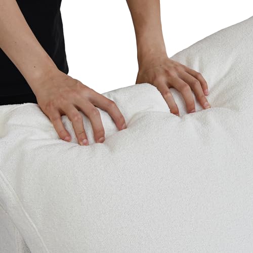 U-Shaped Cloud Couches for Living Room, 6-Seats Modular Convertible Sectional Sofas, Cushion Covers Removable, Comfy Sectional Couch with Chaise Ottomans for Living Room Apartment (White)