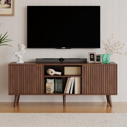 55 inch Fluted TV Stand with Storage, view 2