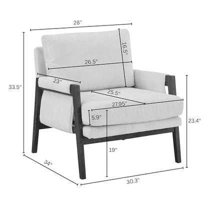 Kelly Mid-Century Modern Accent Armchair, White