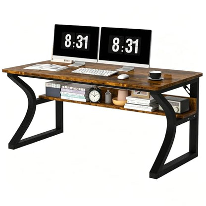 47'' Computer Desk Home Office Desk, Modern Computer Desk w/U Shaped Metal Frame, view 2