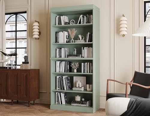 Solid Wood Bookcase, Stackable Modular 6-Tier Bookshelf, 71.5" Tall x 32" Wide, view 7