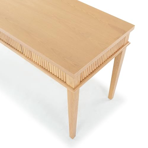 SAFAVIEH Couture Collection Shelbie Oak Brown & Black 1-Drawer Reeded Computer Table Office Writing Desk