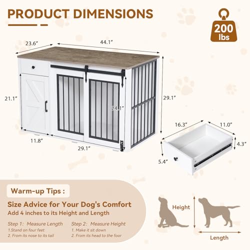 44" Dog Crate Furniture, Dog Kennel (44" Left Facing Door), view 3
