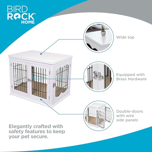 Decorative Dog Kennel with Pet Bed, Small Pet House, Double Door Indoor Crate, view 4