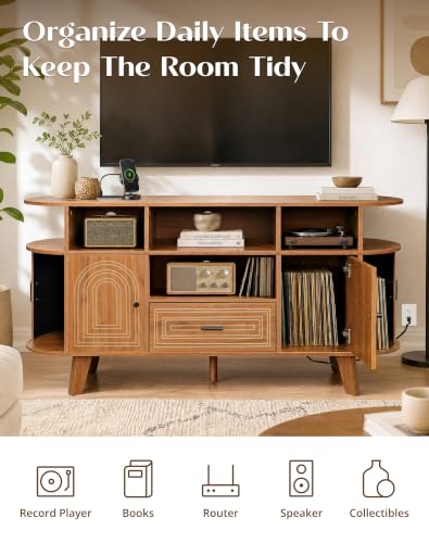 TV Stand for TVs up to 65 Inches with Charging Station, view 7