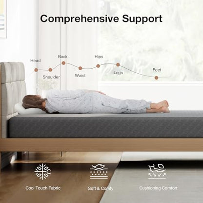 Twin Mattress for Kids, 5 Inch Twin Size Mattresses with Gel-Infused Memory Foam & Pressure-Relieving Foam for Cool Touch & Edge Support Mattress in a Box CertiPUR-US Certified