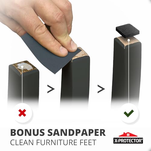 Felt Furniture Pads 235 PCS ! Huge Quantity of Black Furniture Pads for Hardwood Floors with Many Big Sizes – Your Ideal Wood Floor Protectors for Furniture.