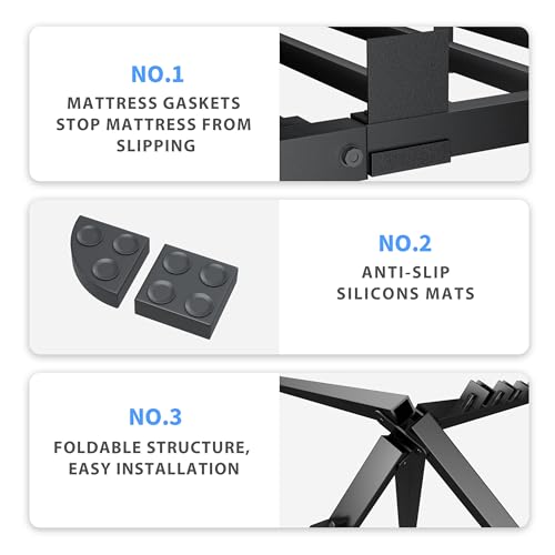 7 Inch Queen Bed Frame with Round Corners No Box Spring Needed, view 5