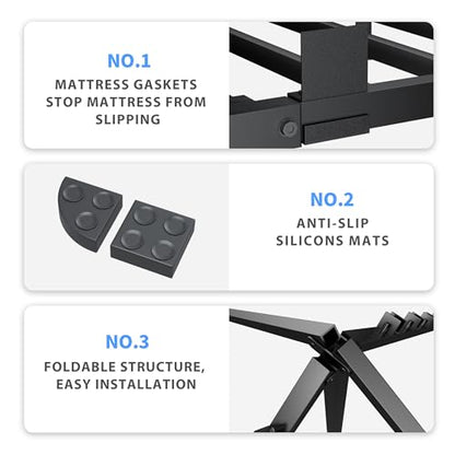 7 Inch Queen Bed Frame with Round Corners No Box Spring Needed, view 5