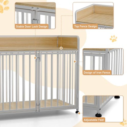Furniture Style Dog Crate, Large Dog Kennel Indoor for Small/Medium Dogs, view 6