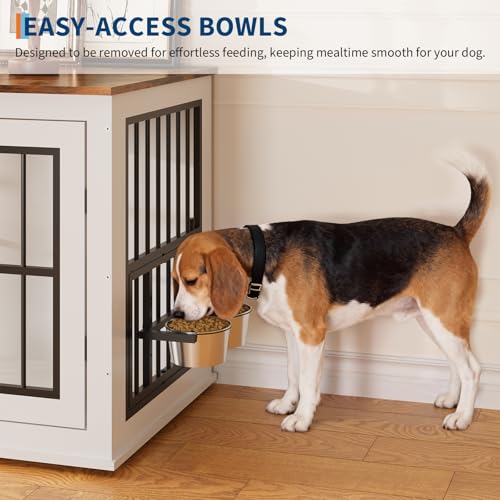 40'' Wooden Dog Crate Furniture, Liftable Top Escape Proof Pet House, view 5