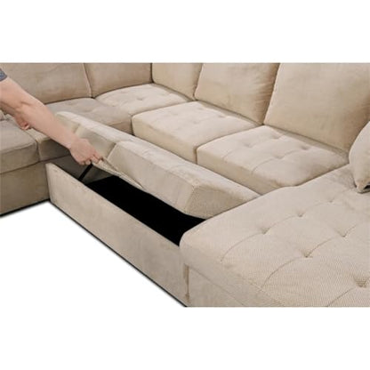 123" Oversized Sectional Sofa with Storage Chaise, U Shaped Sectional Couch for Large Space Dorm Apartment.