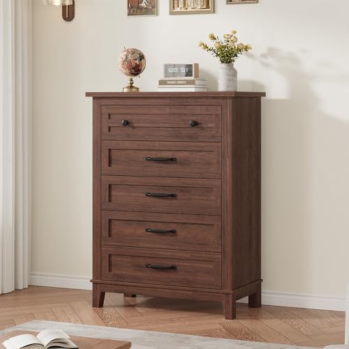 5 Dresser for Bedroom, 41.3 in Tall Vertical Drawer Dresser with Large Storage, view 2