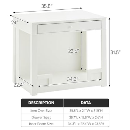 Indoor Dog House Furniture for Small/Medium Dogs with Storage Drawers, view 4
