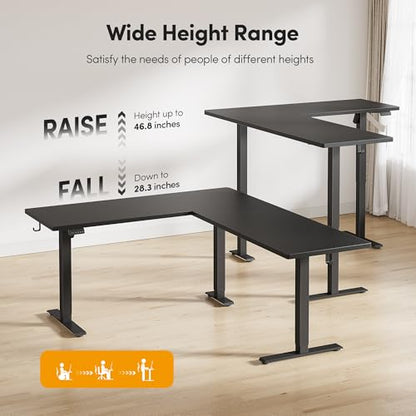 75“ x 63" L Shaped Standing Desk Adjustable Height, Electric Corner Desk, view 7