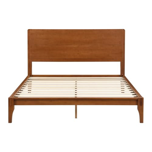 Queen Bamboo Platform Bed with Brown Headboard, view 8